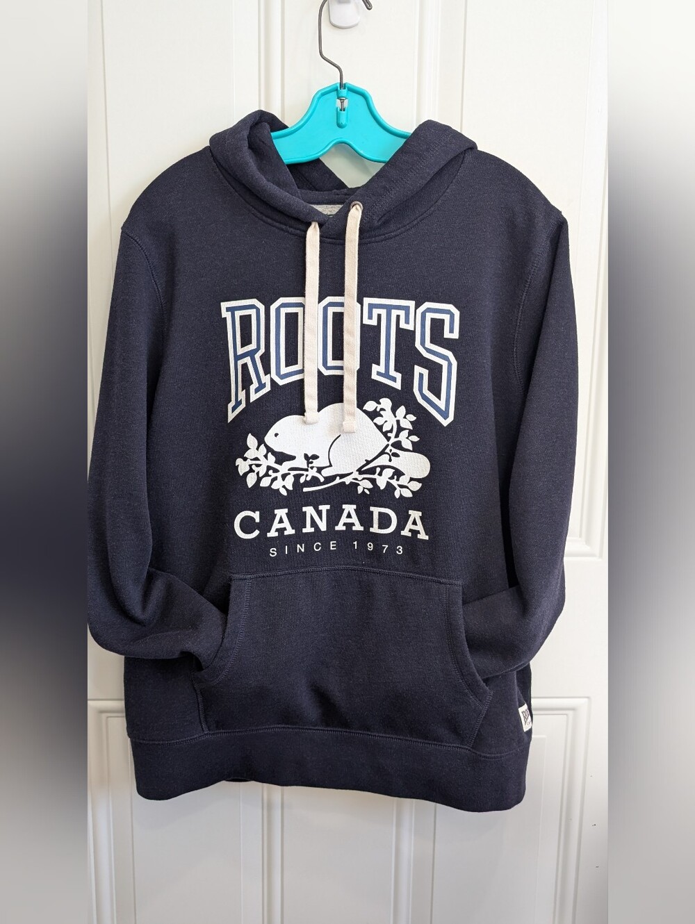 Roots Canada Classic Beaver Kanga Pullover Hoodie - Navy Blue - Unisex Large